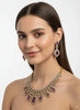 Purple Stone CZ Necklace Set with Earrings