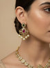Royal Kundan Pearl Necklace Set with Multicolor Stones & Earrings
