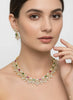 Multicolor CZ Necklace Set with Green & Magenta Stones