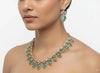 Pastel Green CZ Necklace Set with Earrings