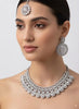 CZ Diamond Bridal Choker Necklace Set with Earrings & Maang Tikka