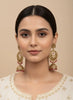 Gold Plated Jhumka Earrings with Red Beads | Ethnic Indian Jewelry for Women
