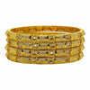 Antique Gold Bangles Set with Floral Embossed Work