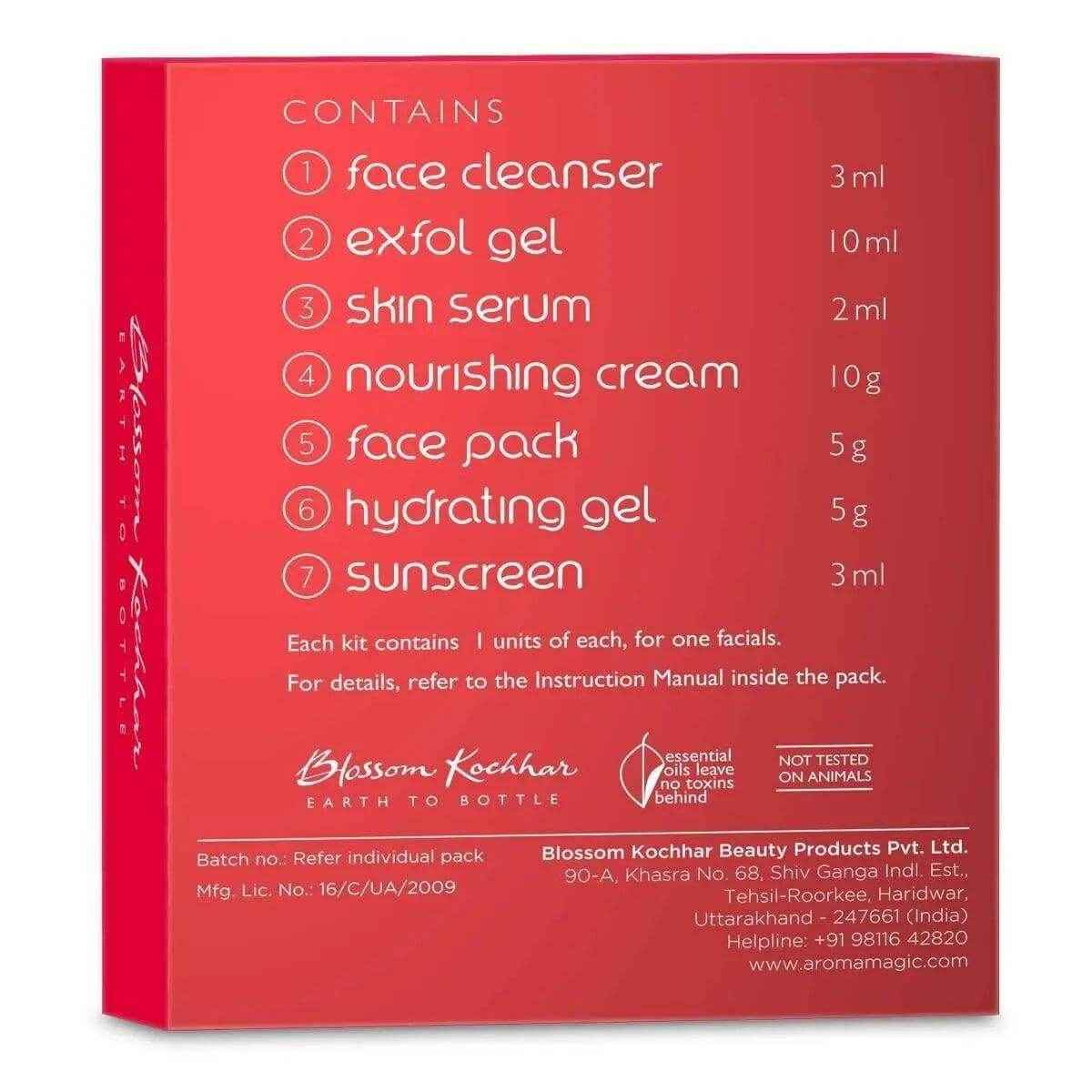 aroma magic 7-step bridal glow facial kit | single use | 38g pack