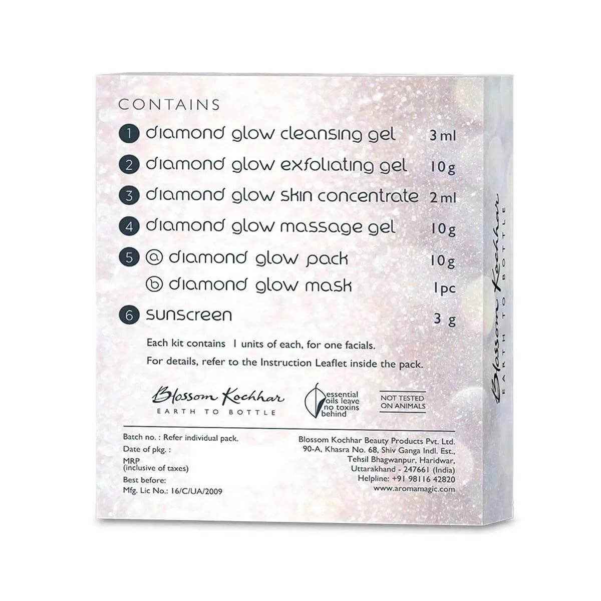 aroma magic diamond glow facial kit – single use | 7-step facial for radiant, glowing skin