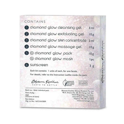 Aroma Magic Diamond Glow Facial Kit – Single Use | 7-Step Facial for Radiant, Glowing Skin