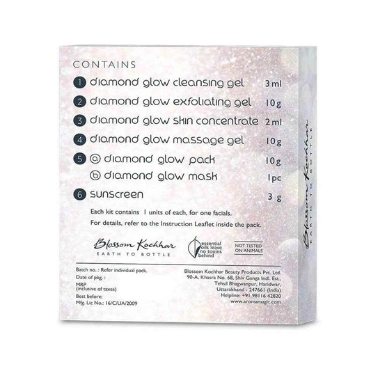 Aroma Magic Diamond Glow Facial Kit – Single Use | 7-Step Facial for Radiant, Glowing Skin