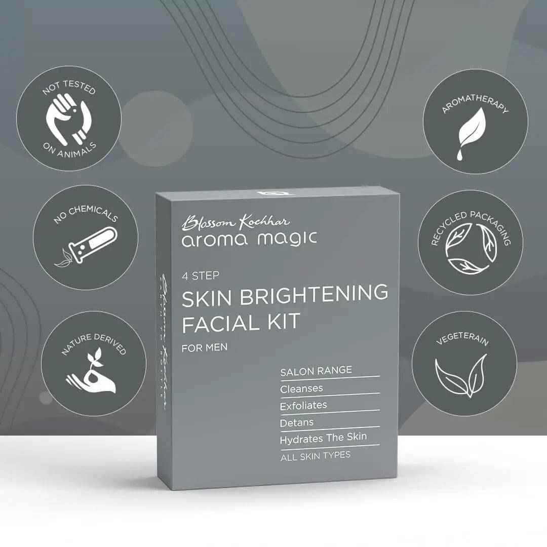 aroma magic skin brightening facial kit for men | 4-step salon range