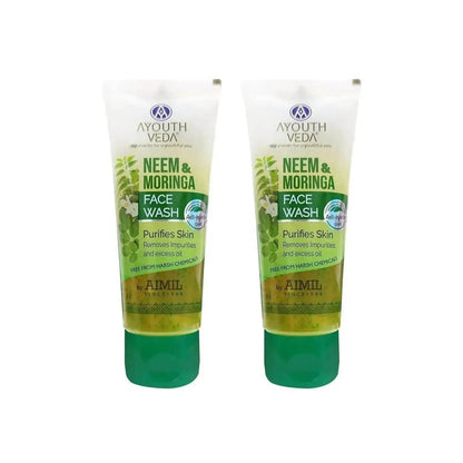 Ayouthveda Neem & Moringa Face Wash | Anti-Acne, Oil Control & Deep Cleansing | Pack of 2 (50g Each)