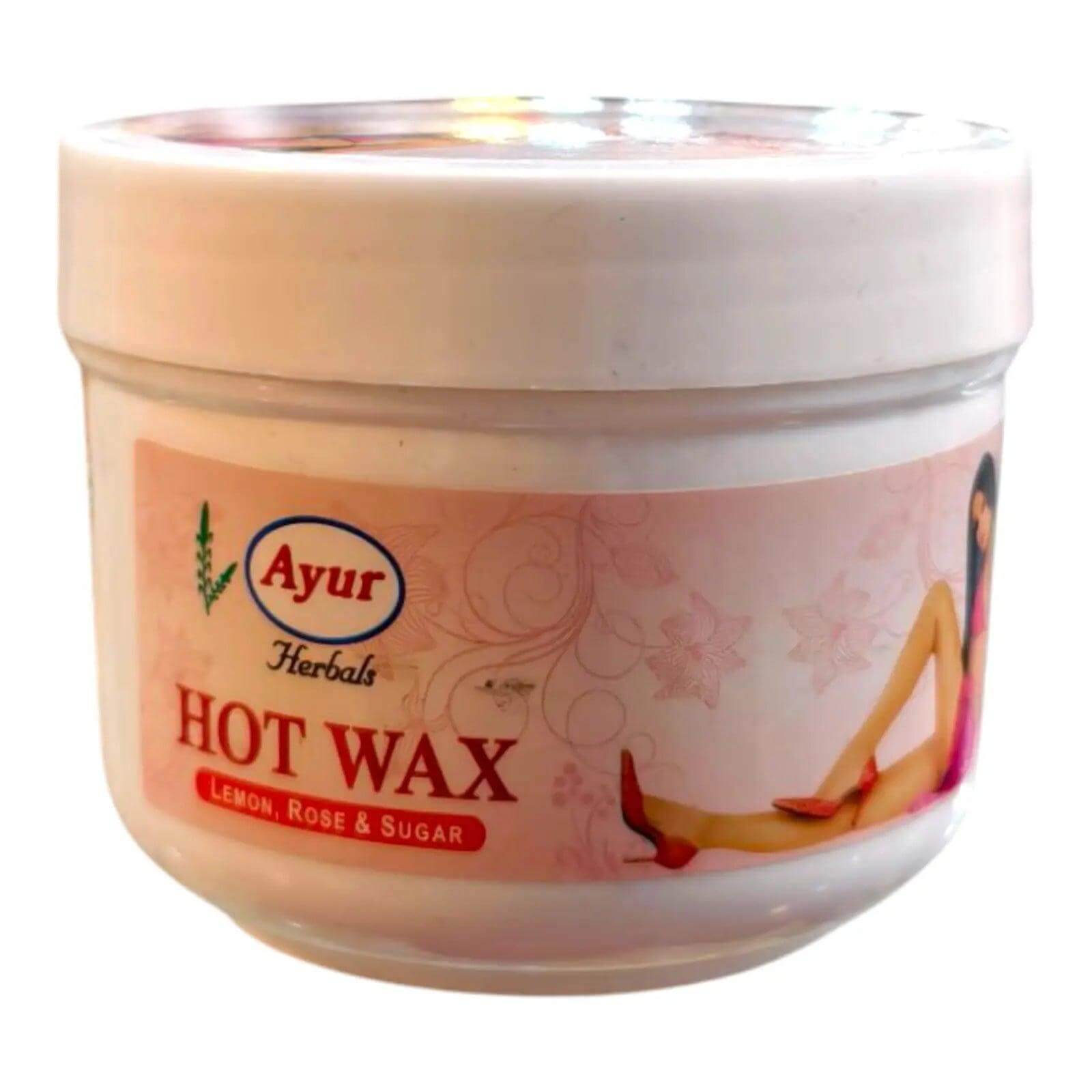 Ayur Herbal Hot Wax with Lemon, Rose & Sugar – 150g | Gentle Hair Removal for Smooth, Glowing Skin