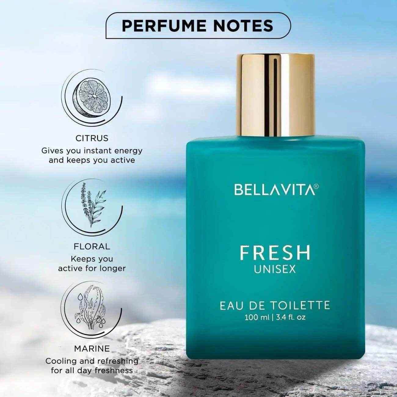 bella vita luxury eau - unisex perfume for men and women, premium fresh eau de toilette