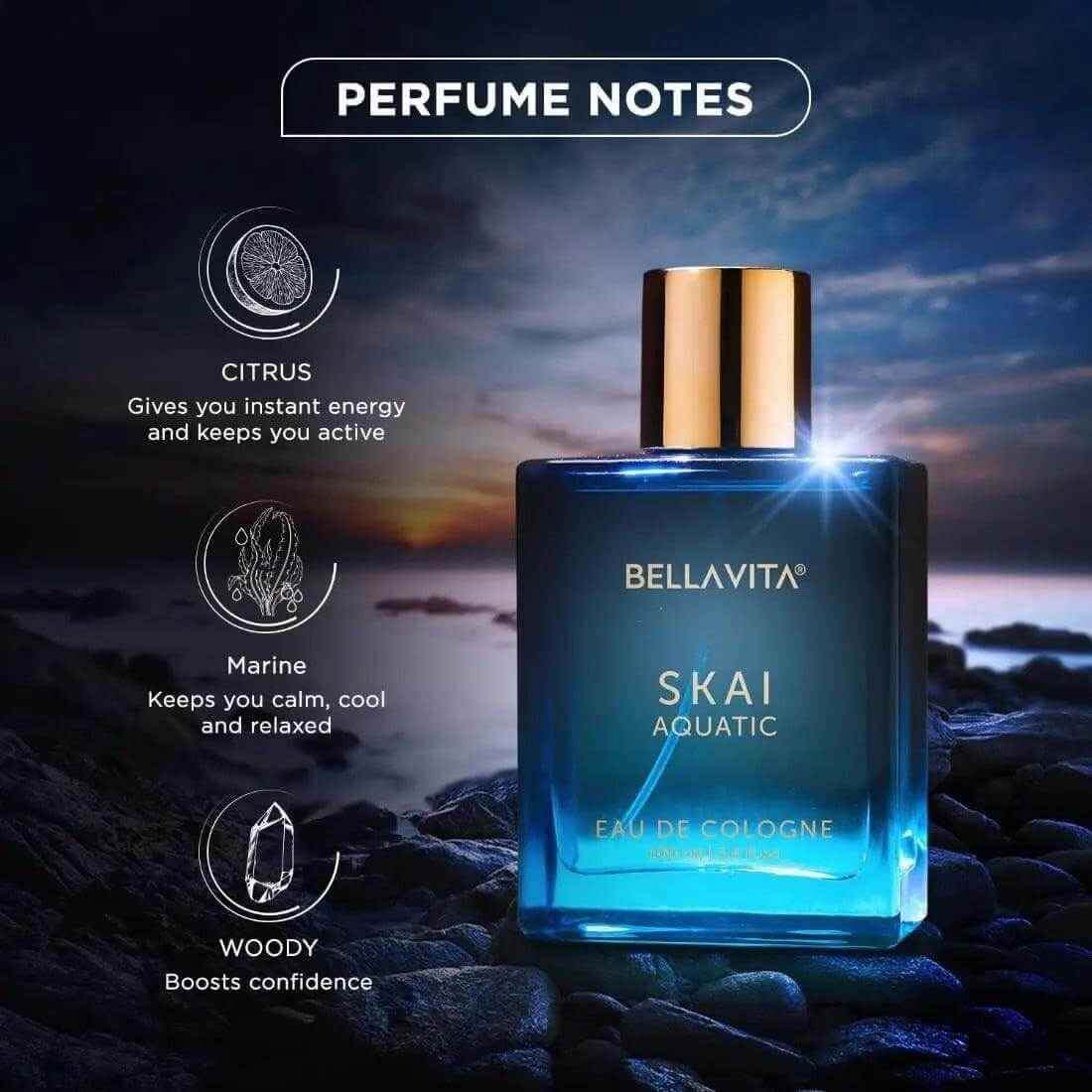 bella vita skai aquatic eau de cologne - unisex woody fragrance
