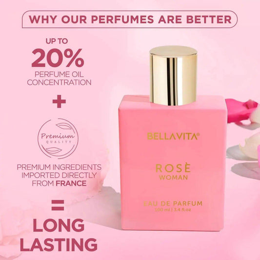 Bellavita Rose Women's Perfume - Everyday Wear Fragrance, 100ml