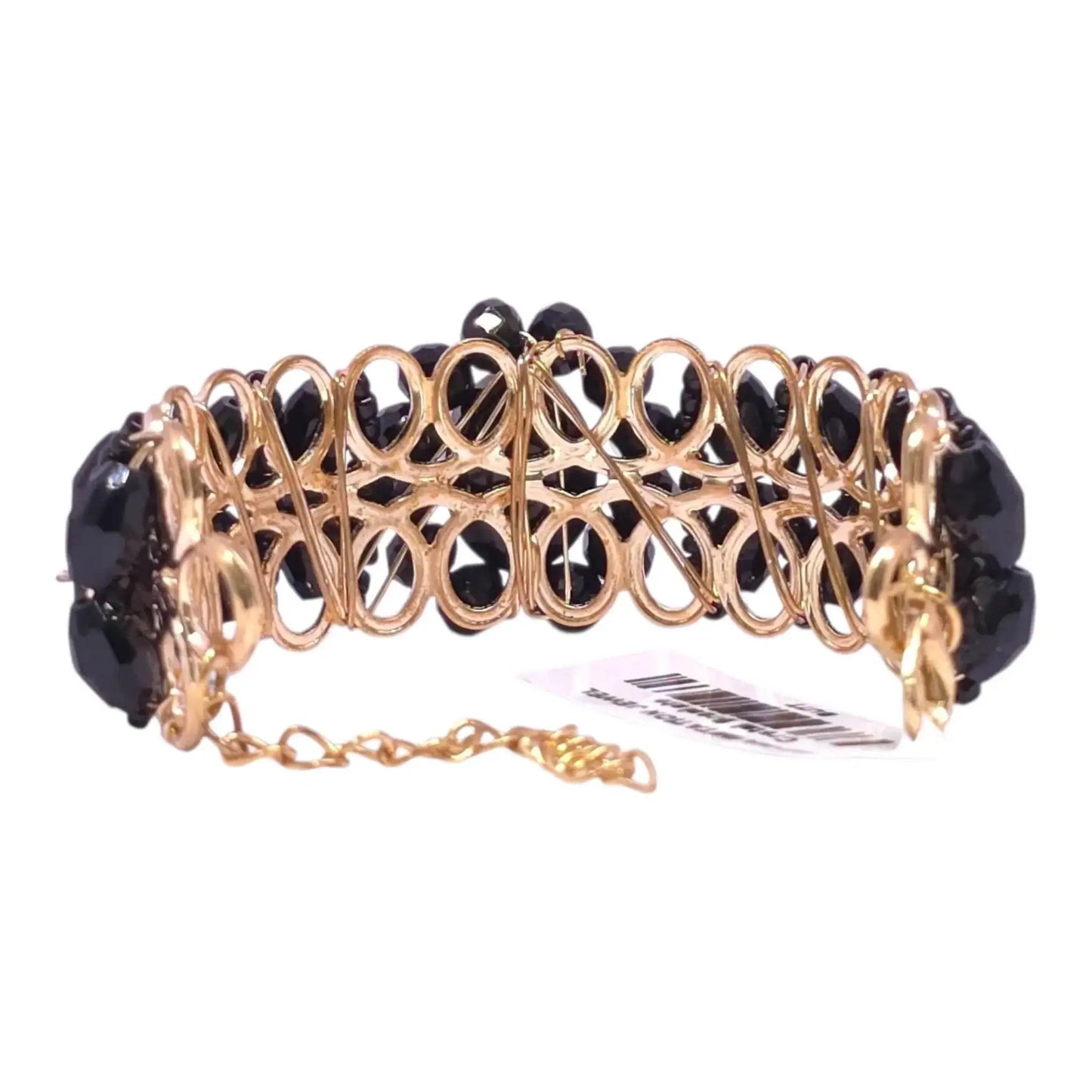 black crystal beads bracelet – adjustable fancy party wear bracelet