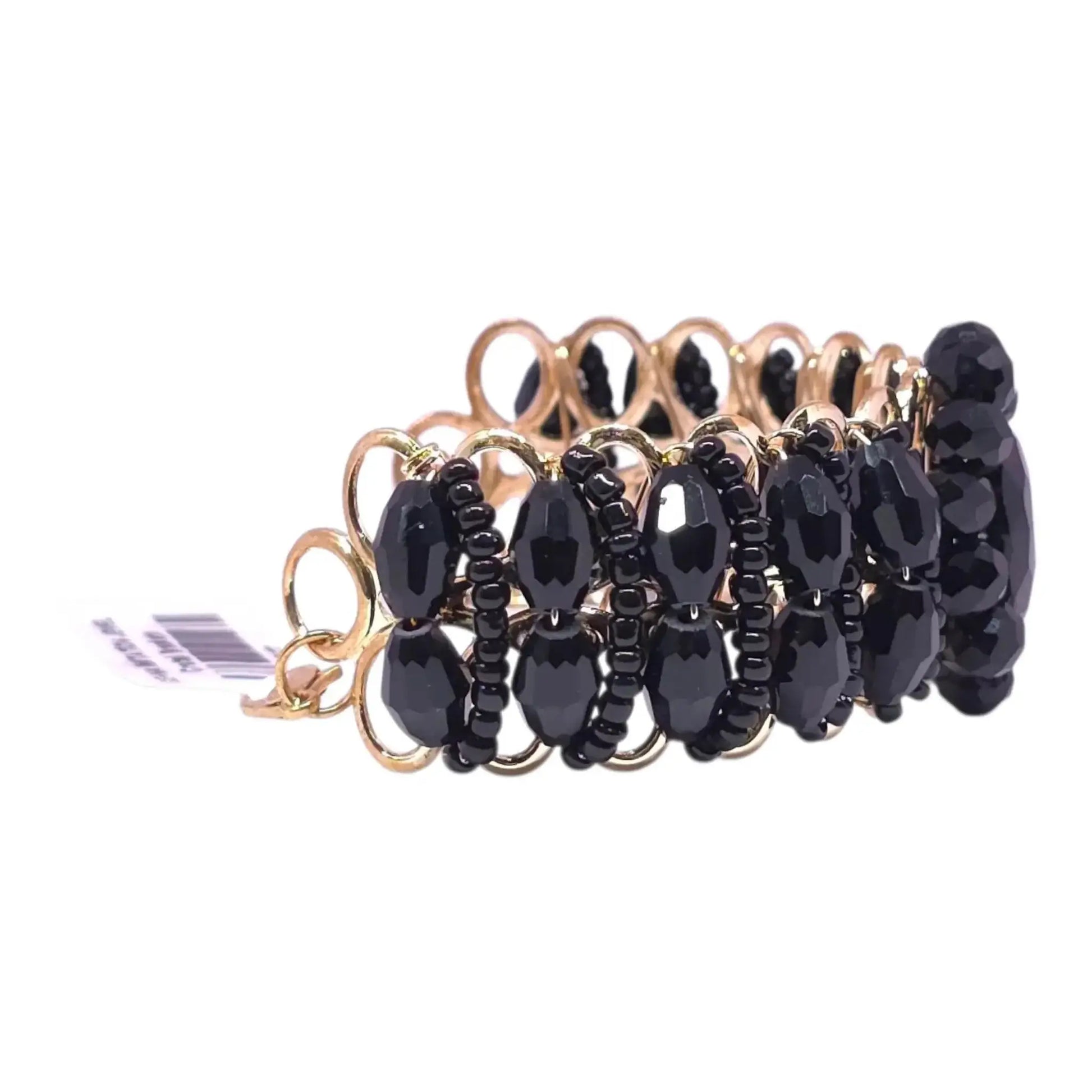 Black Crystal Beads Bracelet – Adjustable Fancy Party Wear Bracelet