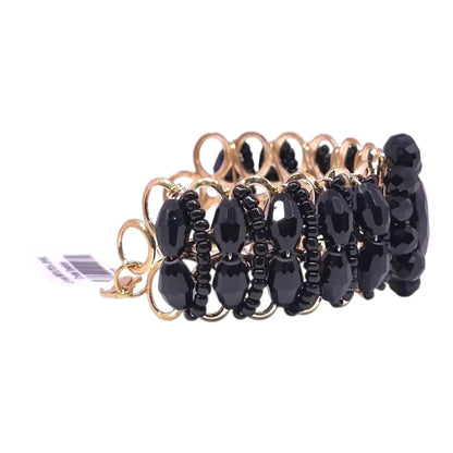 Black Crystal Beads Bracelet – Adjustable Fancy Party Wear Bracelet