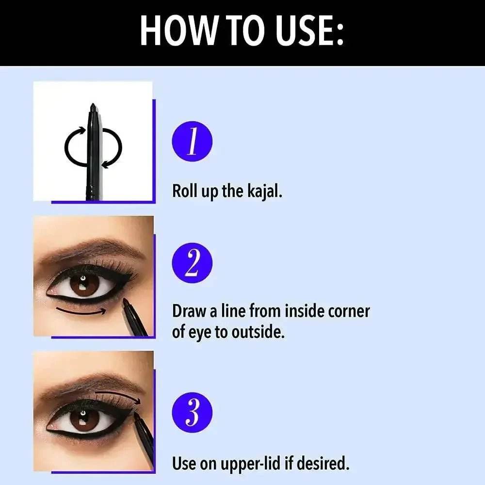 blue heaven 24hr stay matte pencil kajal – black, waterproof, smudge-proof, 0.30gm