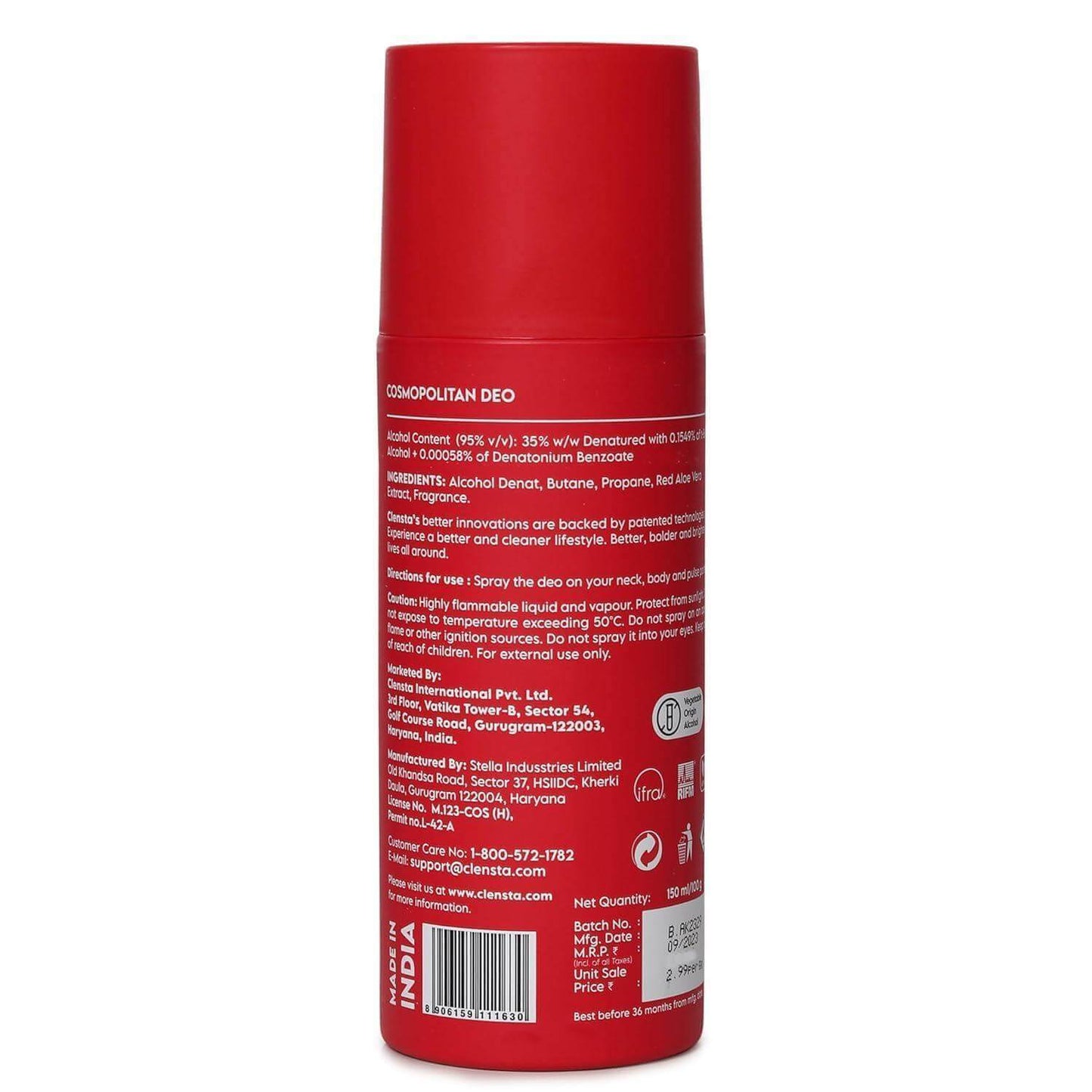 clensta body spray deodorant combo for men & women - 150ml, long lasting fragrance