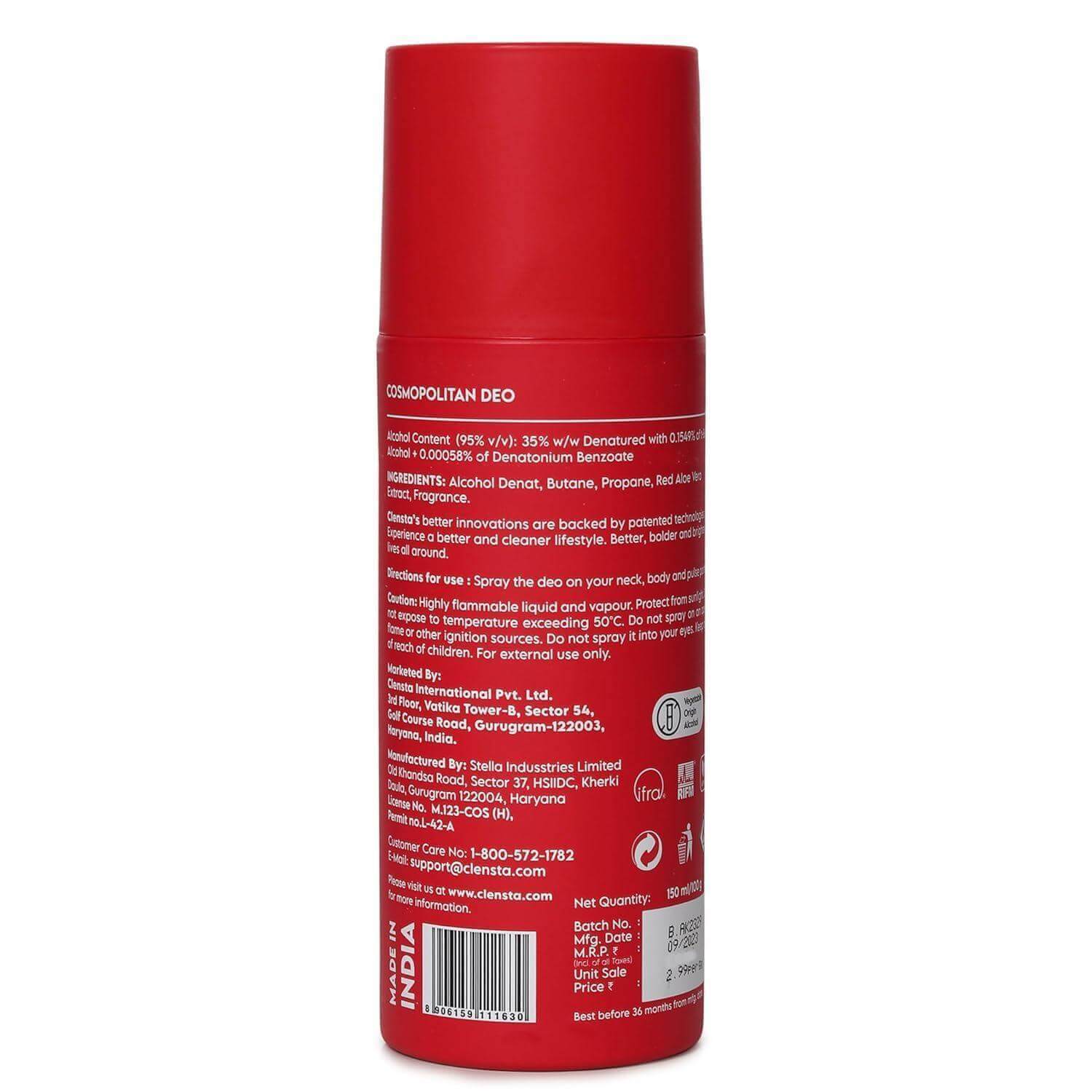 Clensta Body Spray Deodorant Combo for Men & Women - 150ml, Long Lasting Fragrance