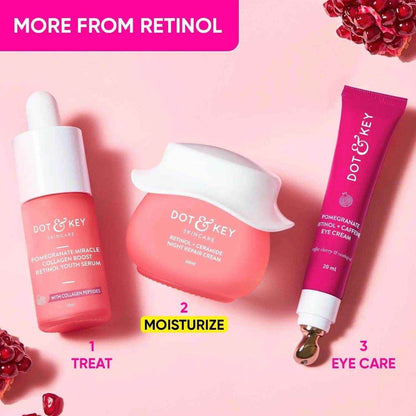 Dot & Key Night Reset Retinol + Ceramide Night Cream – 60ml | Anti-Aging Moisturizer for Fine Lines & Wrinkles | Oil-Free, Non-Sticky | For All Skin Types