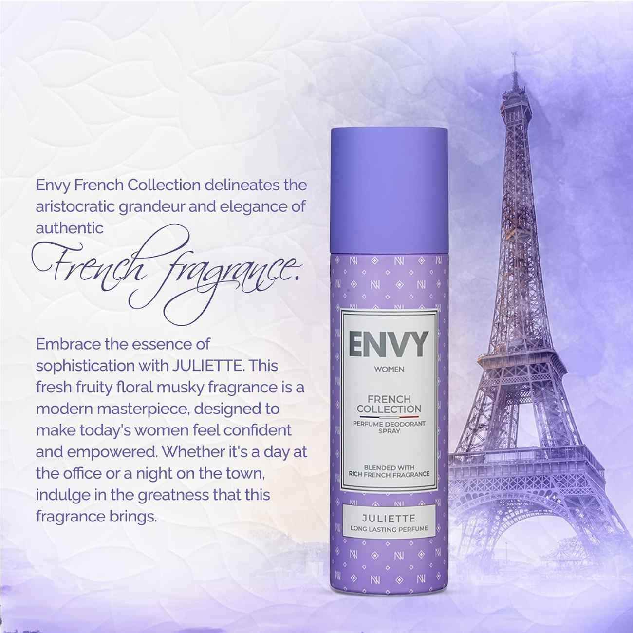 ENVY Juliette French Collection Perfume Deodorant Spray - 120ml, Luxury Fragrance for Women