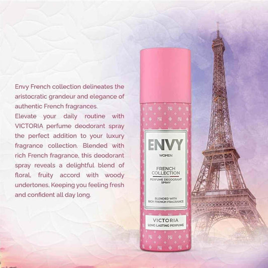 ENVY Victoria French Collection Perfume Deodorant Spray - 120ml, Luxury Fragrance for Women