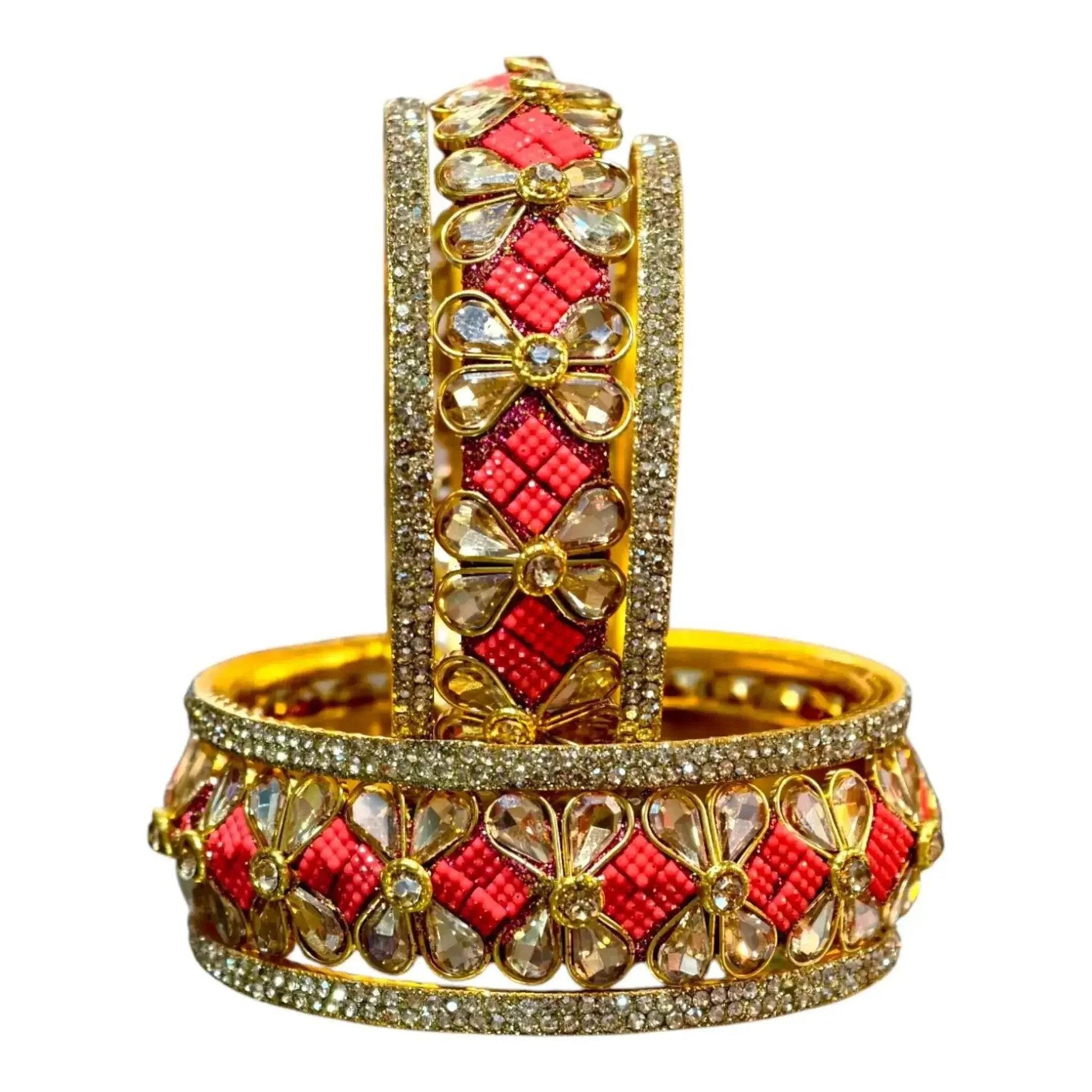 Exquisite Green Designer Bangles with Stonework – Elegant Floral Design for Special Occasions
