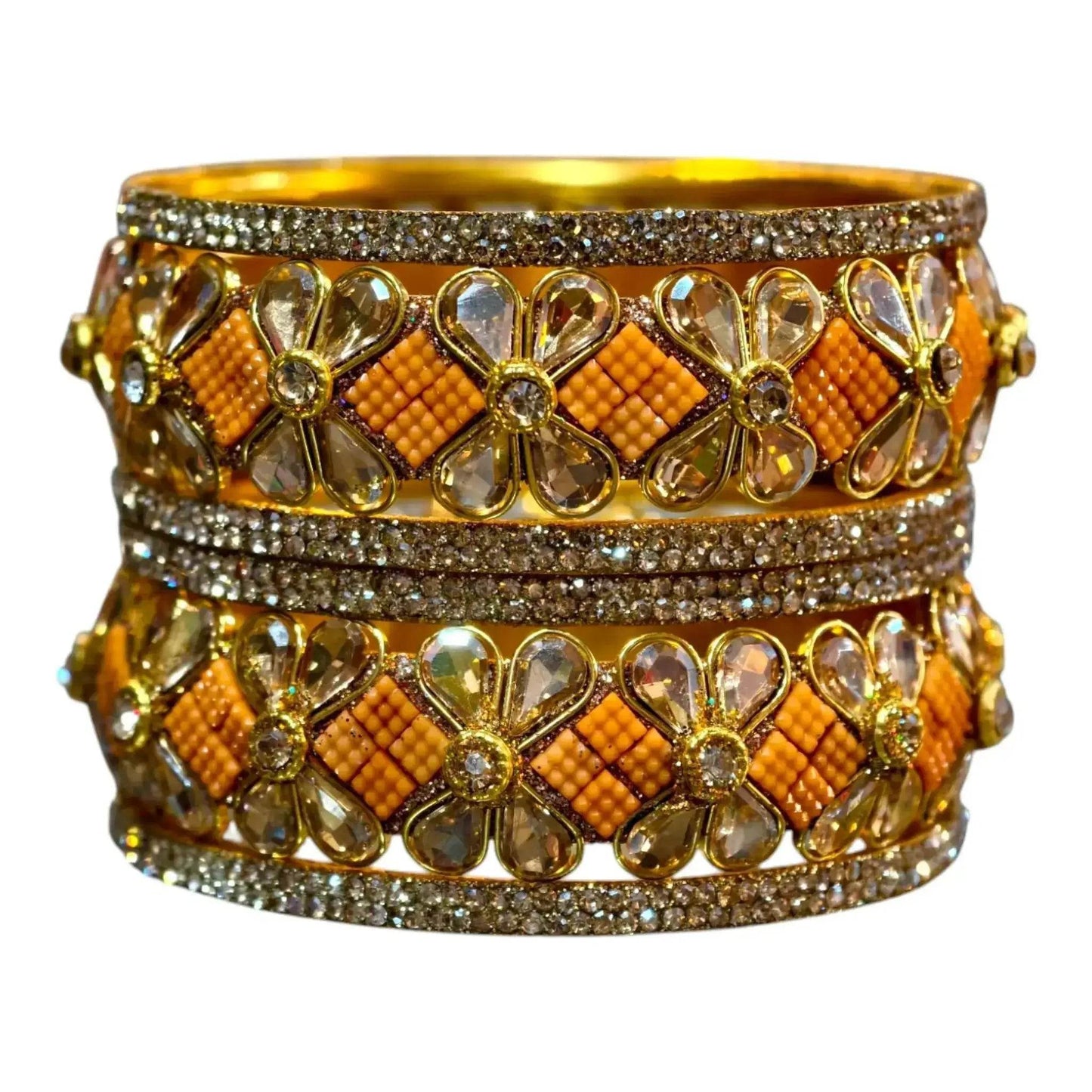 exquisite green designer bangles with stonework – elegant floral design for special occasions
