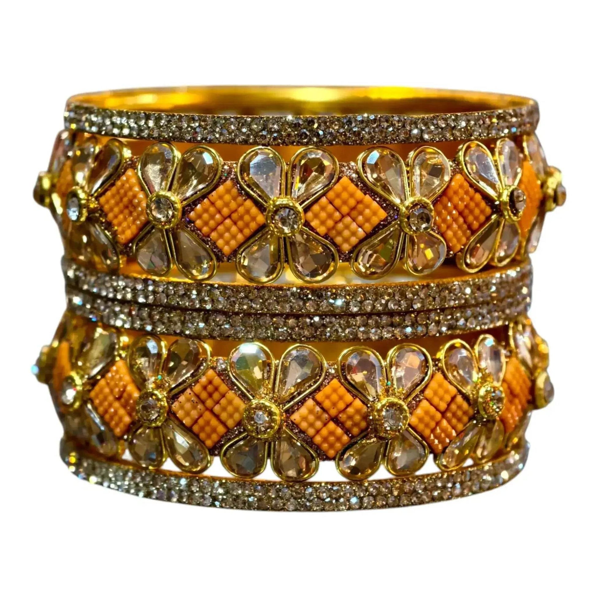 Exquisite Green Designer Bangles with Stonework – Elegant Floral Design for Special Occasions