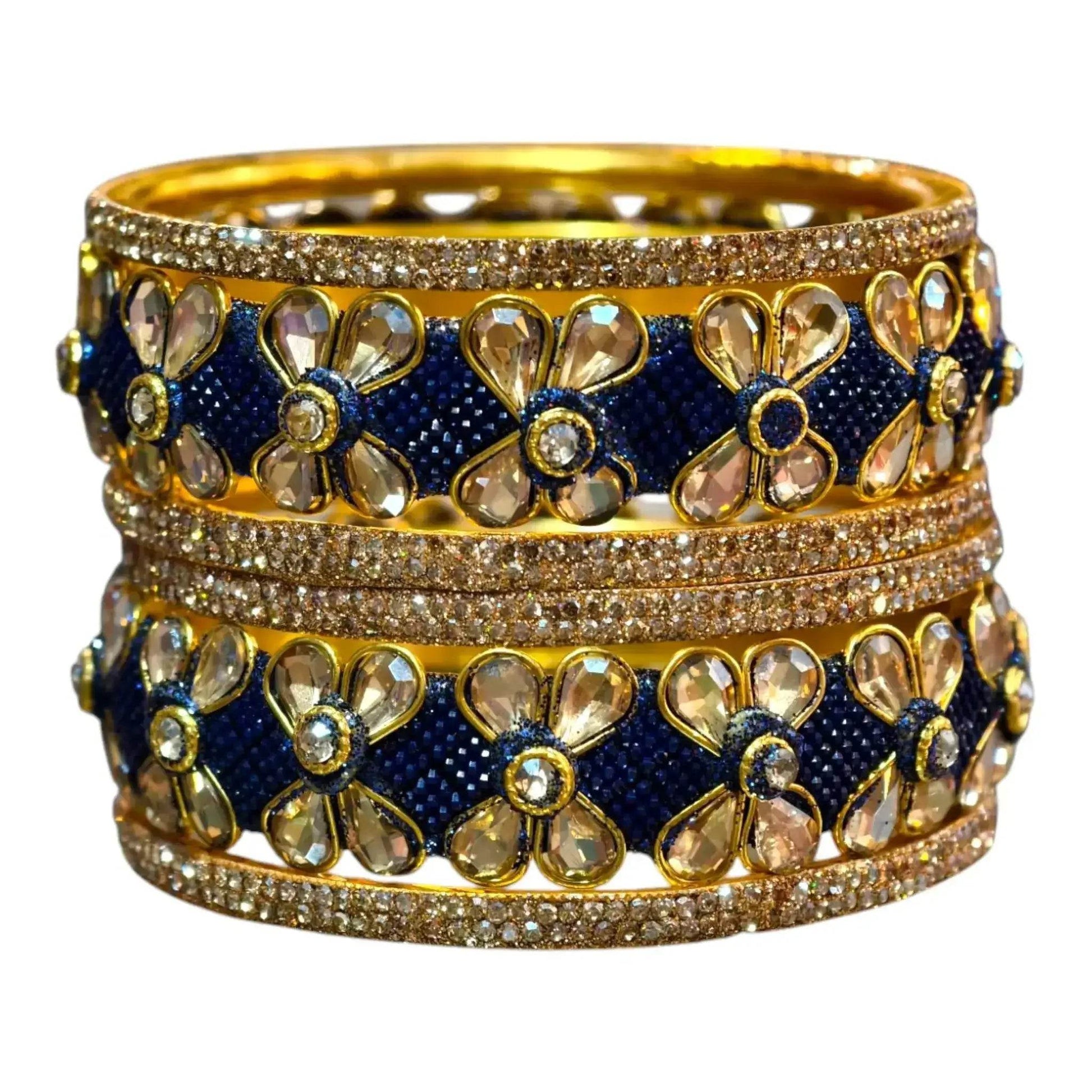 Exquisite Green Designer Bangles with Stonework – Elegant Floral Design for Special Occasions