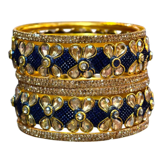 Exquisite Green Designer Bangles with Stonework – Elegant Floral Design for Special Occasions