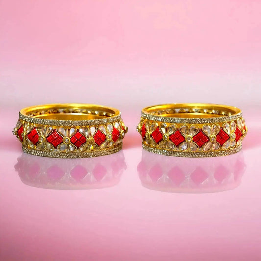 Exquisite Green Designer Bangles with Stonework – Elegant Floral Design for Special Occasions