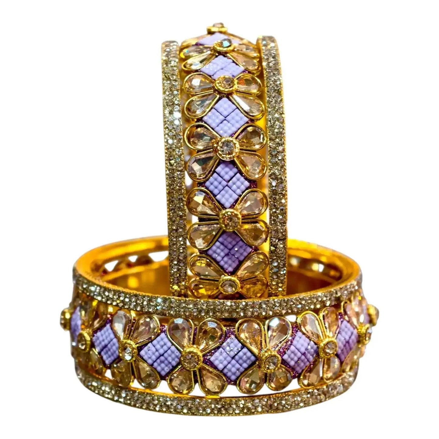 exquisite green designer bangles with stonework – elegant floral design for special occasions