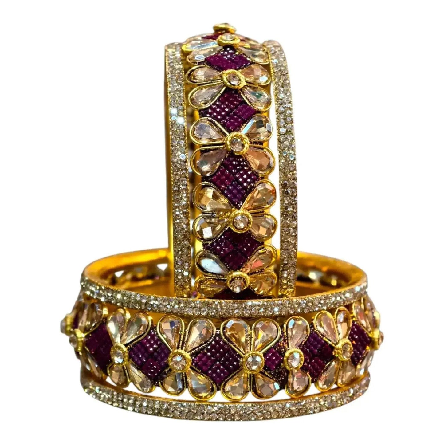 exquisite green designer bangles with stonework – elegant floral design for special occasions