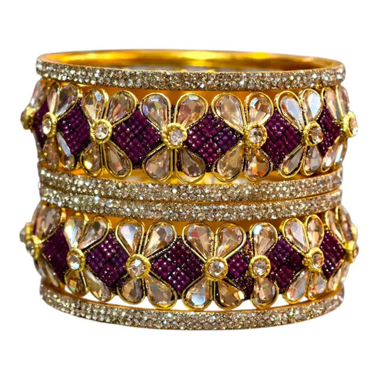 Exquisite Green Designer Bangles with Stonework – Elegant Floral Design for Special Occasions