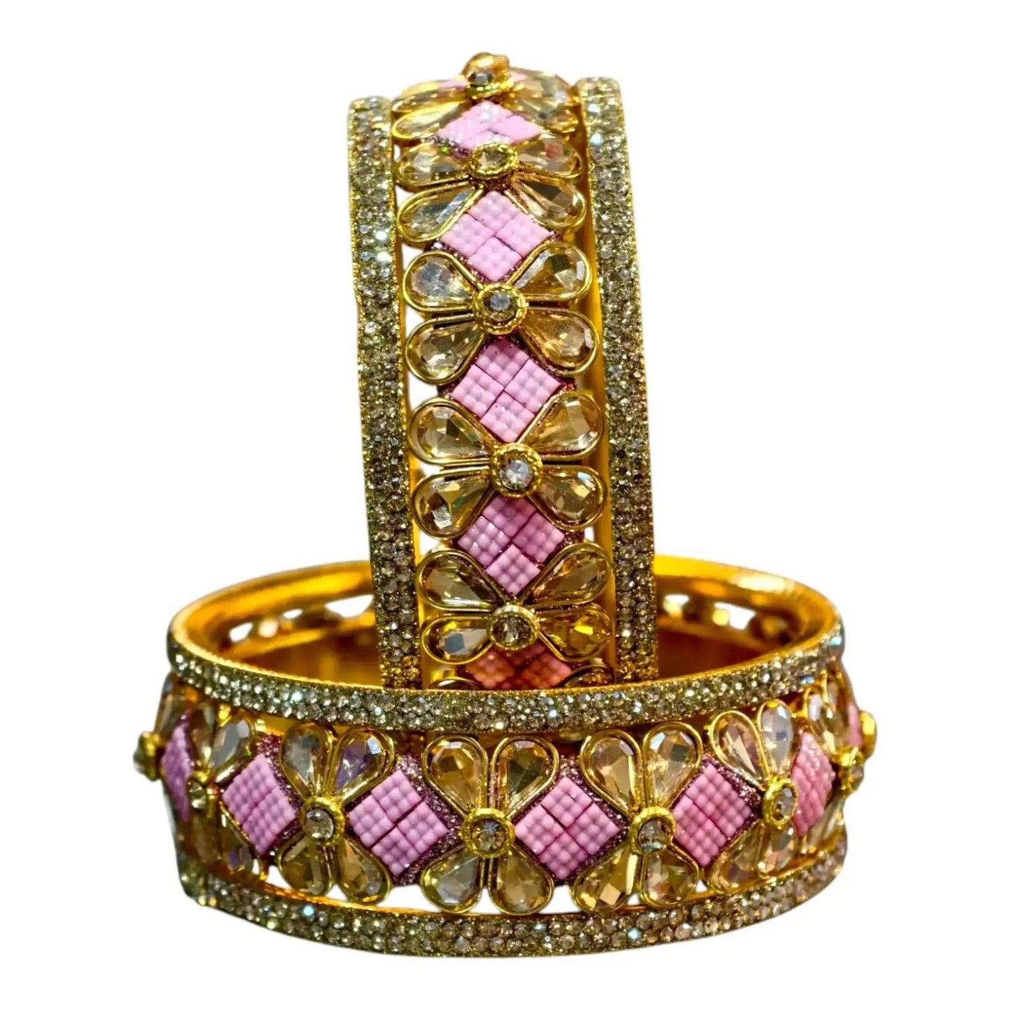 exquisite green designer bangles with stonework – elegant floral design for special occasions