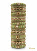 Green-Gold Bridal Bangle Set | 26 Pcs Kundan Stone Work by Gehna
