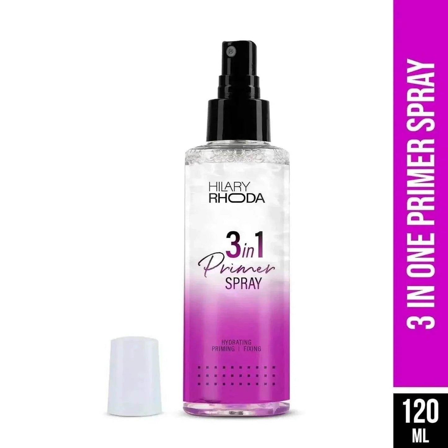 hilary rhoda 3-in-1 primer spray - water-based, setting spray, blurs pores, dewy finish, oil control, lasts all day, 120ml