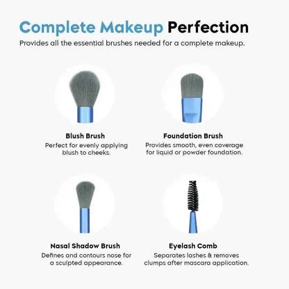 Hilary Rhoda 8-Piece Makeup Brush Set with Pouch | Premium Synthetic Kabuki, Foundation, Concealers, Eyeshadows, Blush, Powder, Highlighter, Contour (Pink)