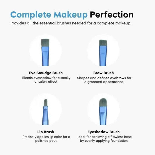 Hilary Rhoda 8-Piece Makeup Brush Set with Pouch | Premium Synthetic Kabuki, Foundation, Concealers, Eyeshadows, Blush, Powder, Highlighter, Contour (Pink)