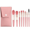Hilary Rhoda 8-Piece Makeup Brush Set with Pouch | Premium Synthetic Kabuki, Foundation, Concealers, Eyeshadows, Blush, Powder, Highlighter, Contour (Pink)