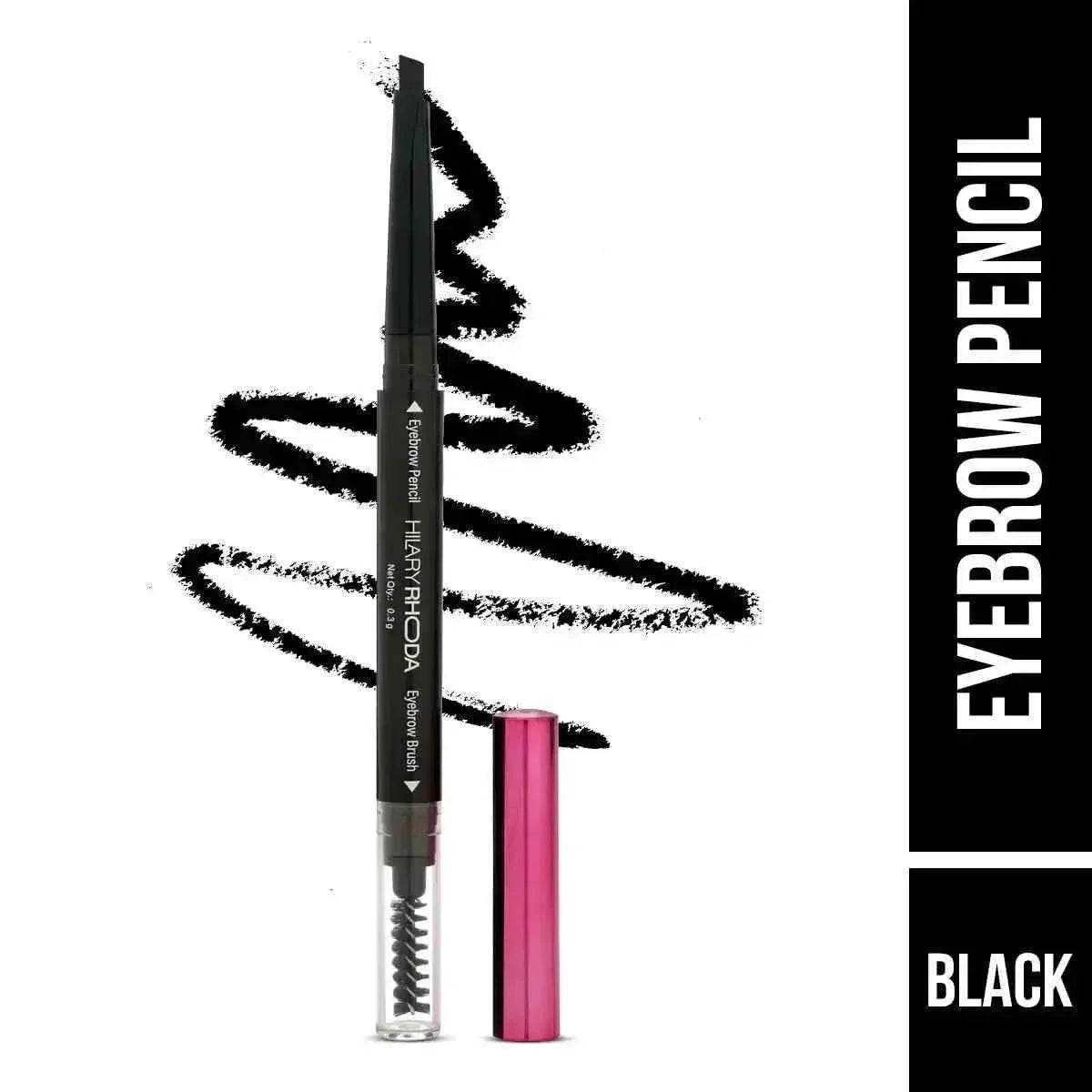 hilary rhoda brow artist eyebrow pencil – dual-ended, smudge-proof, long-lasting, natural finish, 0.3g (black - shade 01)