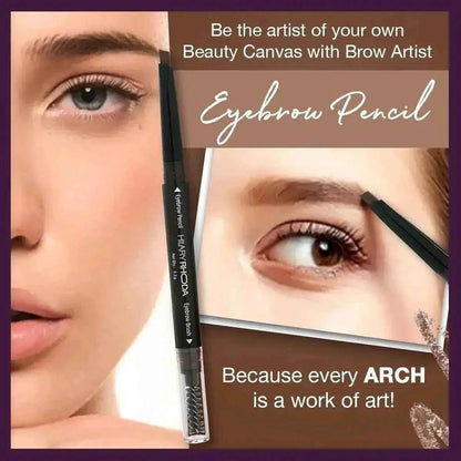 Hilary Rhoda Brow Artist Eyebrow Pencil – Dual-Ended, Smudge-Proof, Long-Lasting, Natural Finish, 0.3g (Black - Shade 01)