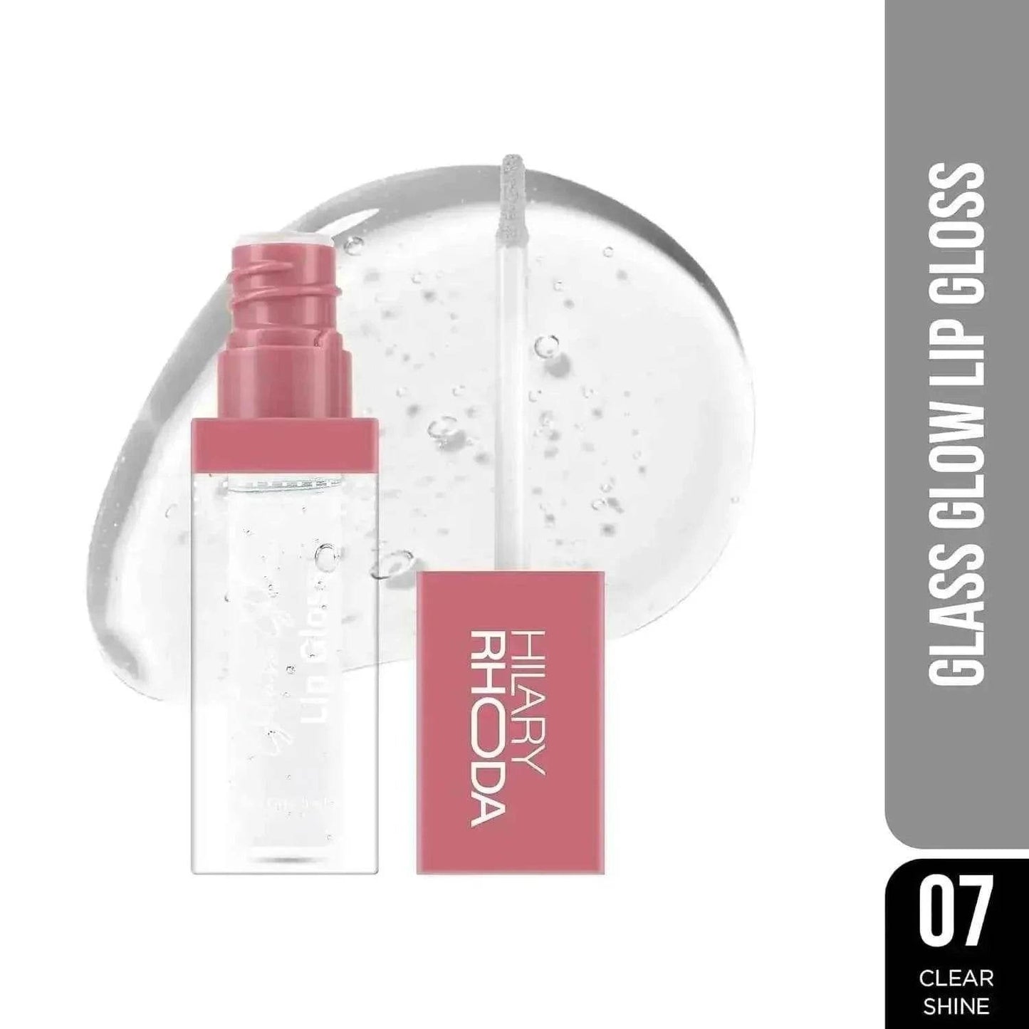 hilary rhoda glass glow lip gloss – nourishing, hydrating, high shine, juicy & plump lips, 5ml (clear shine)