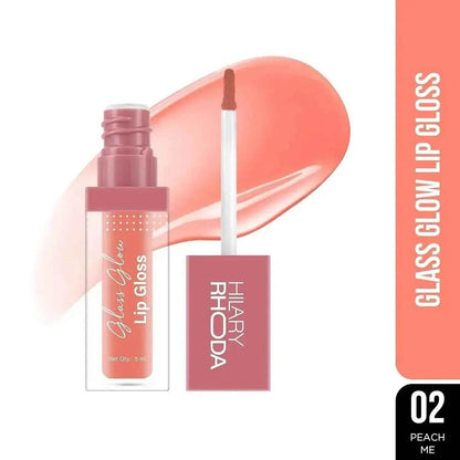 Hilary Rhoda Glass Glow Lip Gloss – Nourishing, Hydrating, High Shine, Juicy & Plump Lips, 5ml (Peach Me)