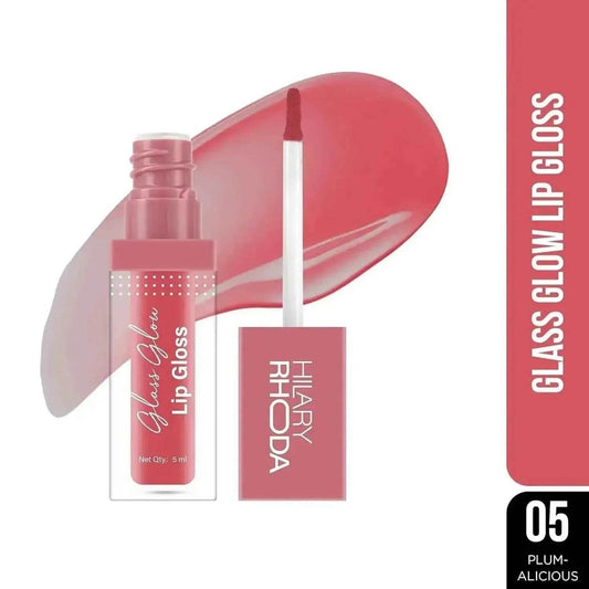 Hilary Rhoda Glass Glow Lip Gloss – Nourishing, Hydrating, High Shine, Juicy & Plump Lips, 5ml (Plumalicious)