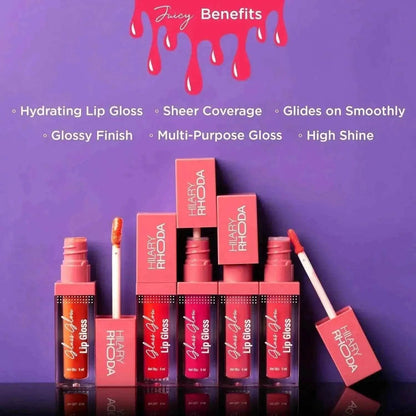Hilary Rhoda Glass Glow Lip Gloss – Nourishing, Hydrating, High Shine, Juicy & Plump Lips, 5ml (Sweet Maple)