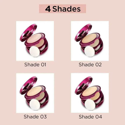 Hilary Rhoda HD High-Definition Pressed Powder - 2-in-1 Compact, Shimmery & Matte Finish, Oil Control, 18g (My Ivory - Shade 01)