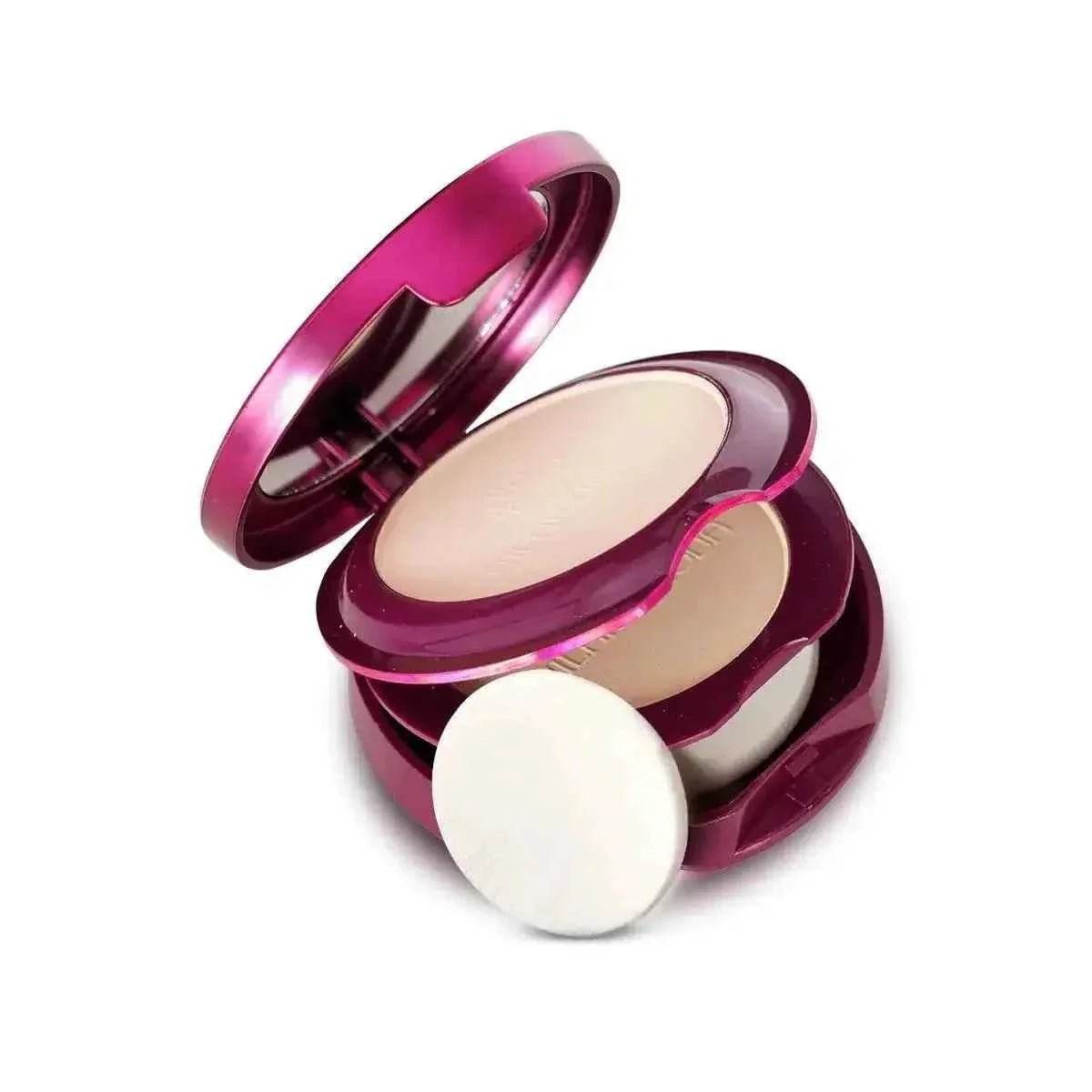 hilary rhoda hd high-definition pressed powder - 2-in-1 compact, shimmery & matte finish, oil control, 18g (my ivory - shade 01)