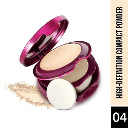 Hilary Rhoda HD High-Definition Pressed Powder - 2-in-1 Compact, Shimmery & Matte Finish, Oil Control, 18g (Sand - Shade 04)